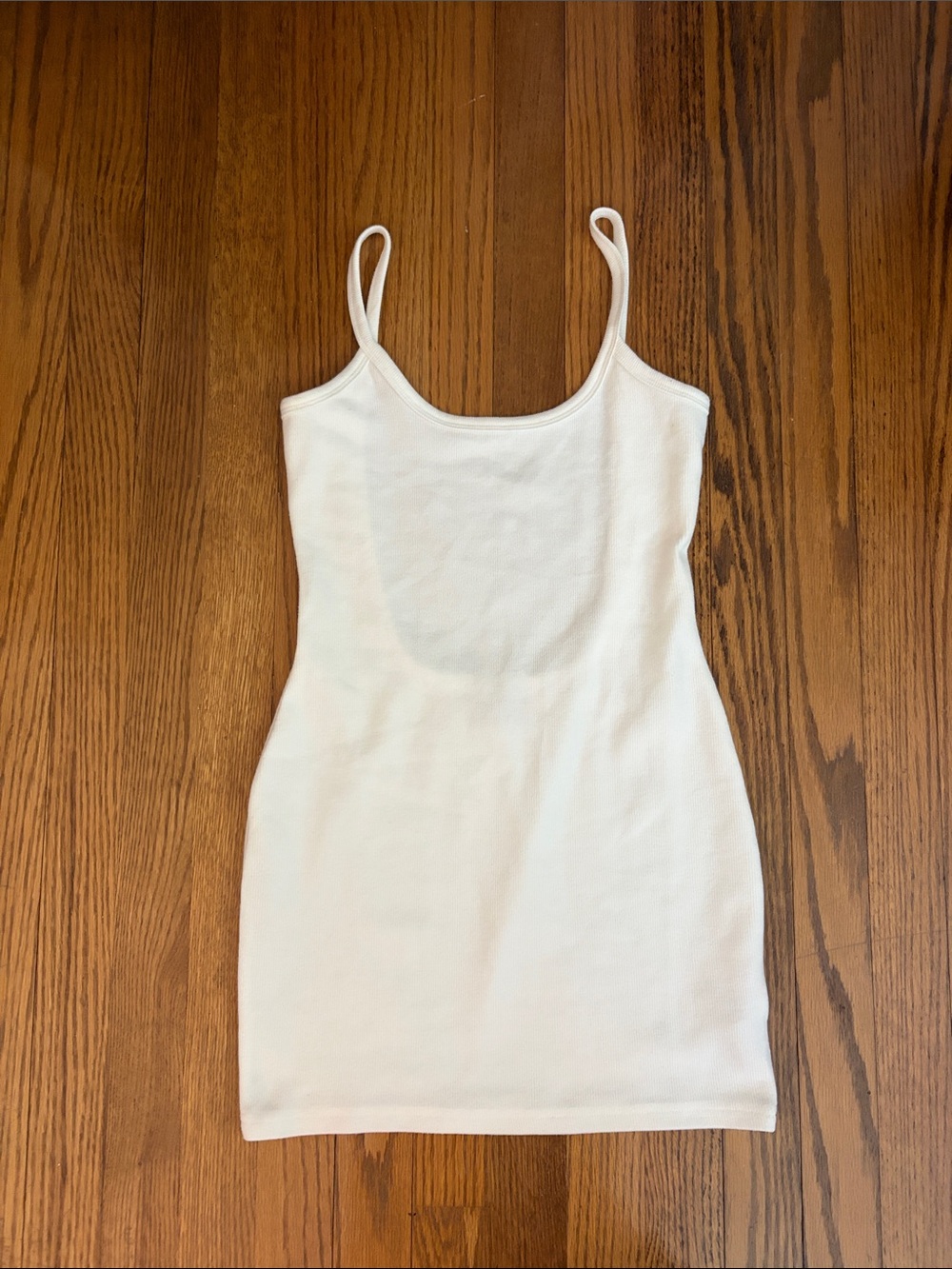 Edikted White Ribbed Tank Low-Back Mini Dress